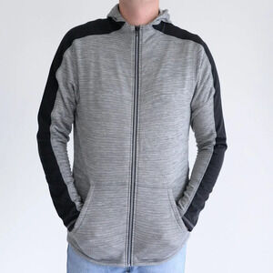 Spider Activewear Grey Long Sleeve Hoodie/ Bunny Hug Zip Up ~Grey ~See Measureme